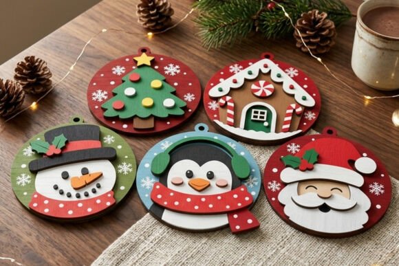 Christmas Ornament Laser Cut Set laser cut file