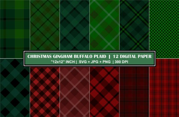 Christmas Plaid Digital Paper Bundle