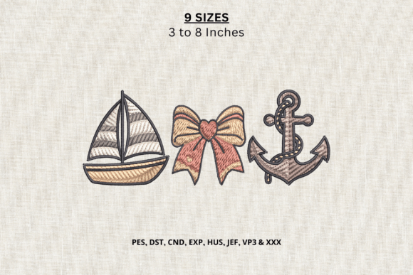 Coastal Ocean Marine Embroidery File