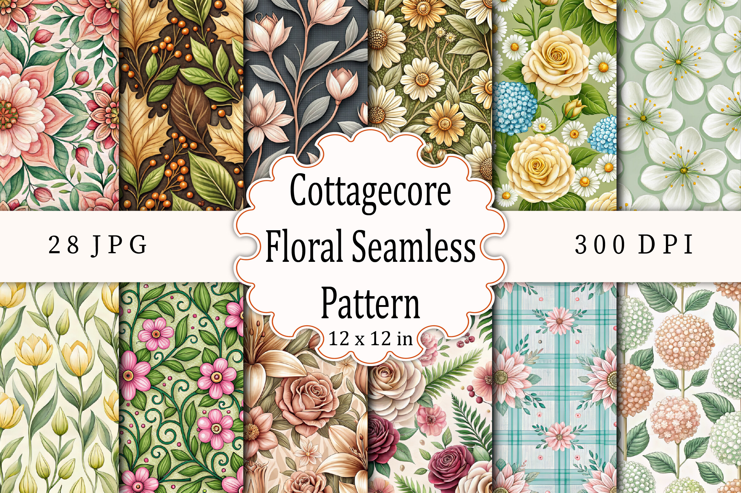 Cottagecore Floral Seamless Pattern