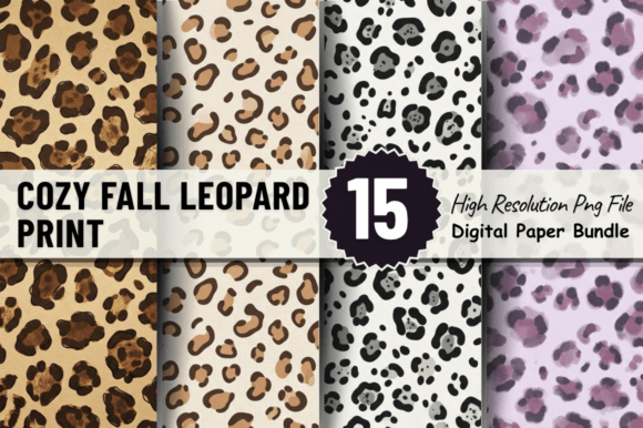 Cozy Fall Leopard Print Digital Paper