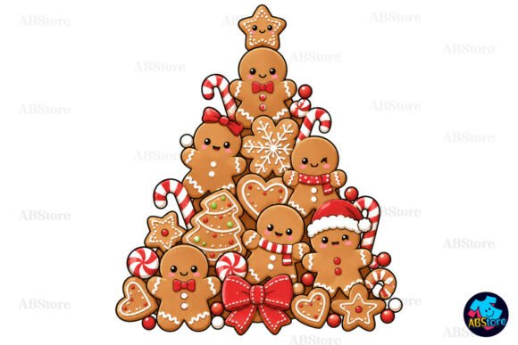 Cute Gingerbread Christmas Tree