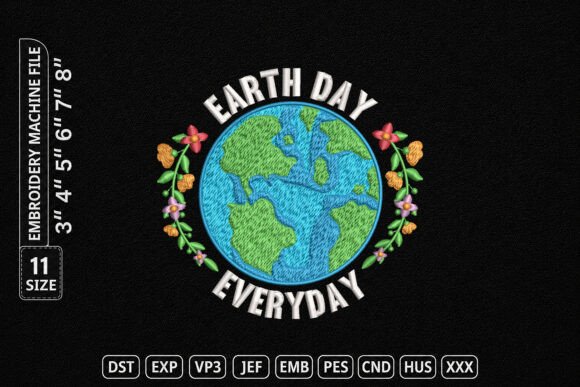 Earth Day Everyday Embroidery Design