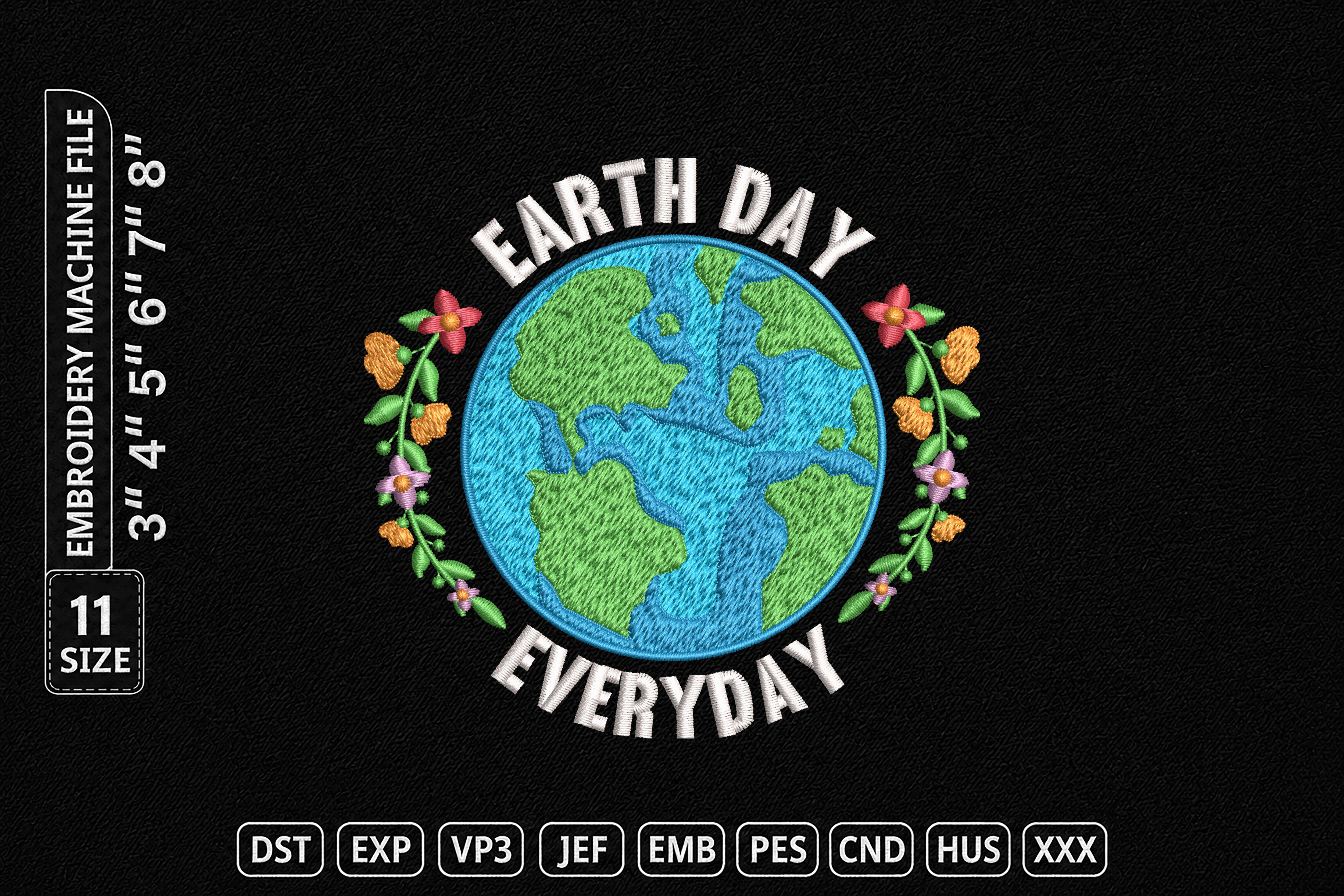 Earth Day Everyday Embroidery Design