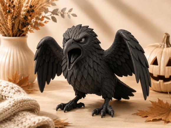 Startled Bat STL | Detailed Wrapped Figurine for 3D Printing - Image 14
