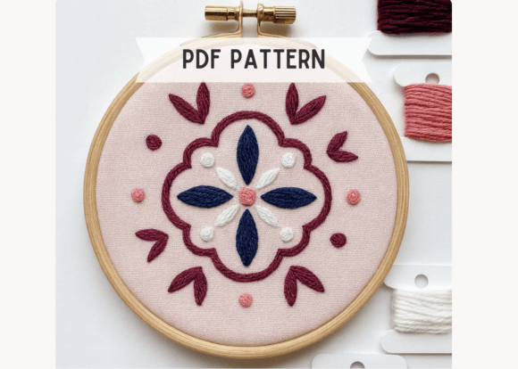 Floral Quatrefoil Embroidery Pattern