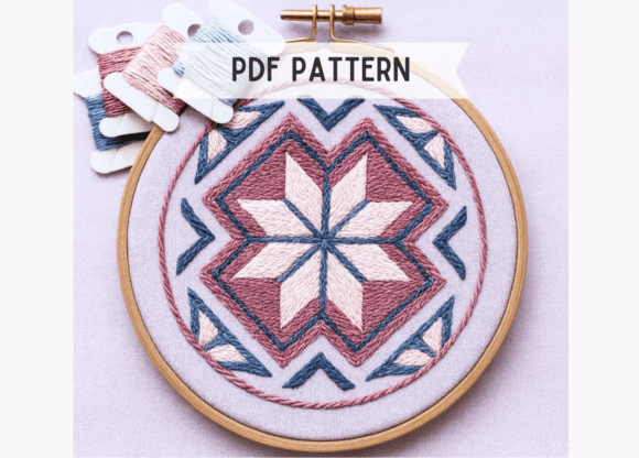 Folk Star Quilt Embroidery Pattern