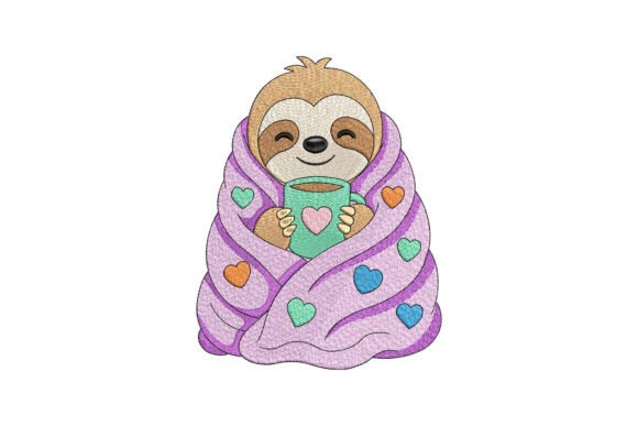 Funny Sloth with Coffee