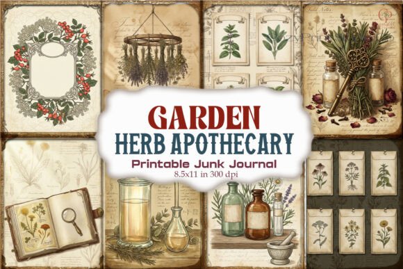 Garden Herb Apothecary Junk Journal Page