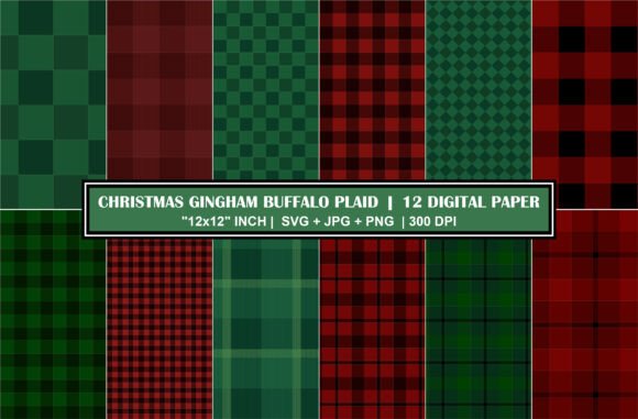 Gingham Buffalo Plaid Christmas Patterns