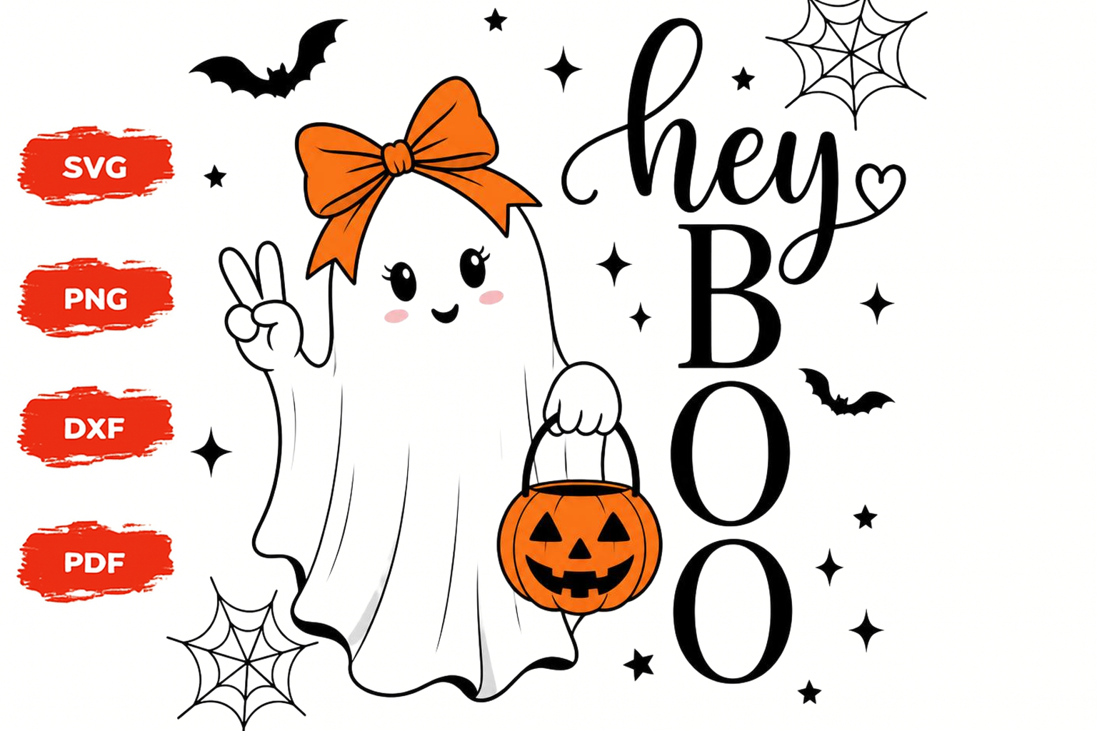 Hey Boo Cute Ghost Halloween SVG