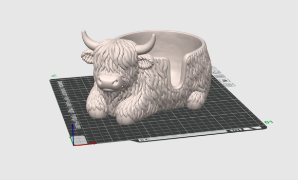 Highland Cow Yarn Bowl STL | 3D Printable Knitting & Crochet Yarn Holder - Image 5