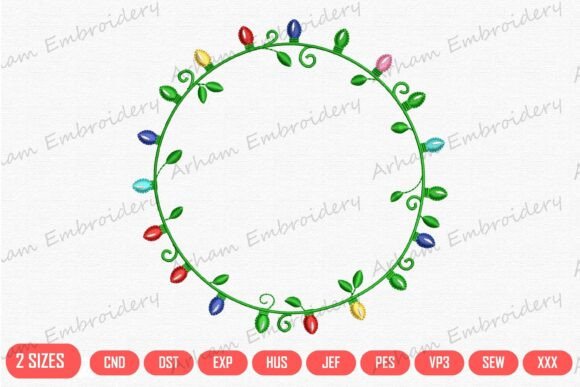 Holiday String Lights Circle Frame