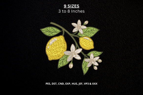 Lemon Branch Machine Embroidery Design