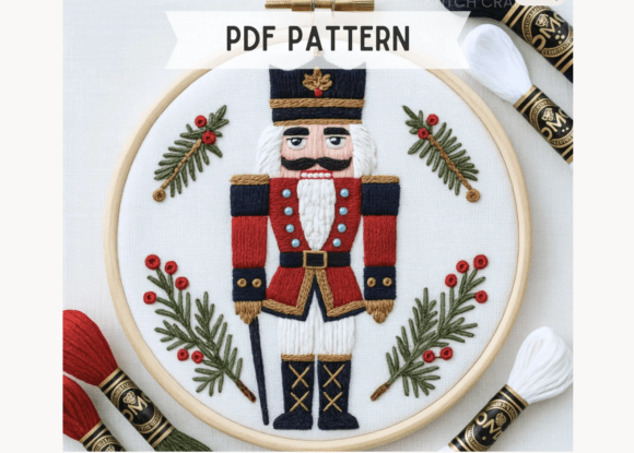Nutcracker Soldier Embroidery Pattern