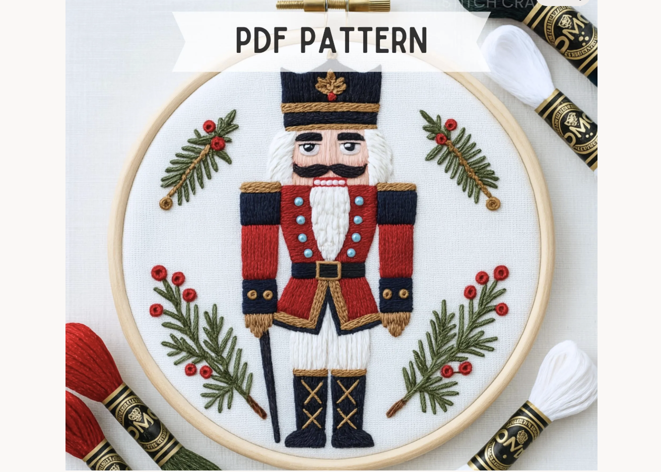 Nutcracker Soldier Embroidery Pattern