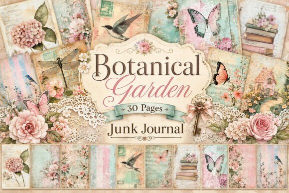 Pastel Butterfly Floral Junk Journal