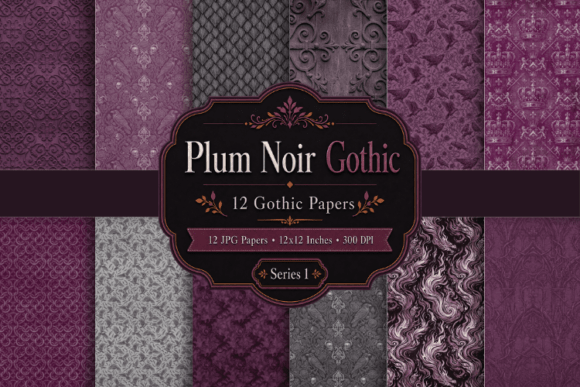 Plum Noir Gothic Papers 1