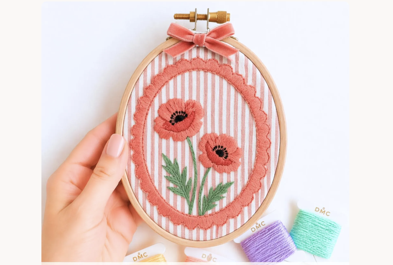 Poppy Flower Hand Embroidery Pattern