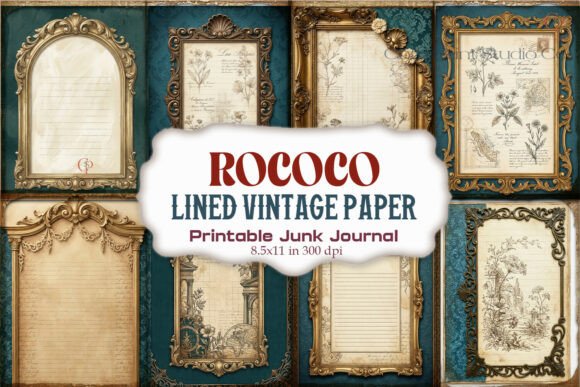 Rococo Lined Vintage Paper Junk Journal