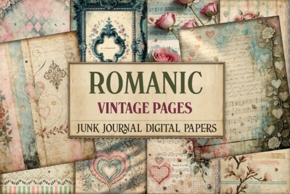 Romantic Vintage Junk Journal Pages
