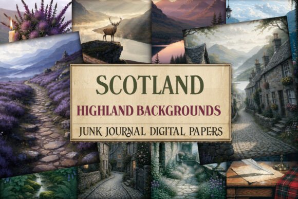 Scotland Highland Junk Journal Pages