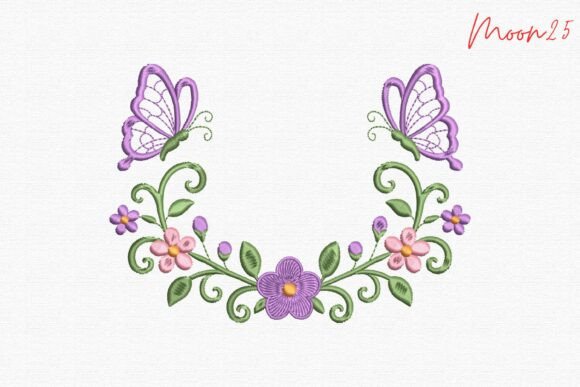 Spring Flower Border with Butterflies