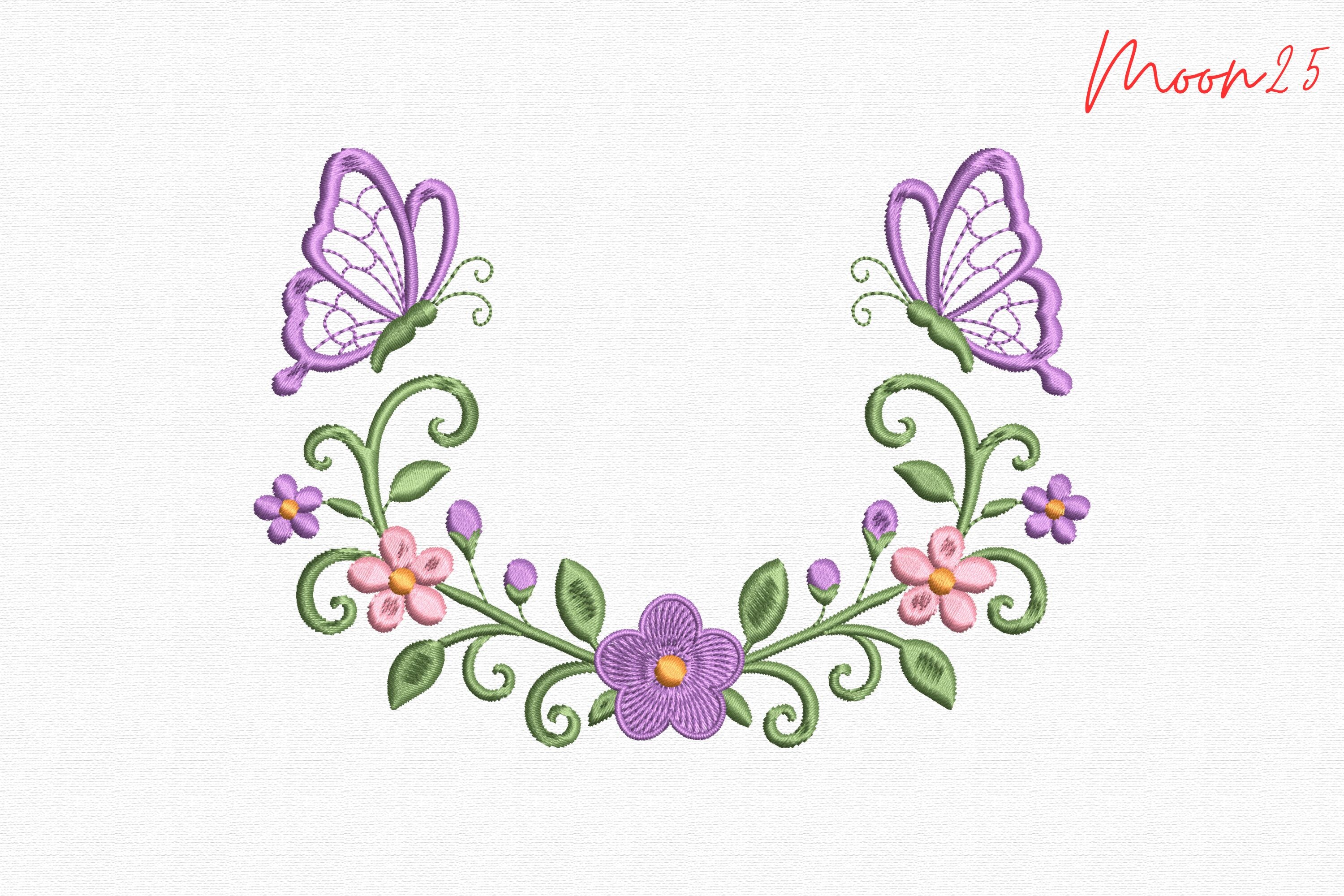 Spring Flower Border with Butterflies