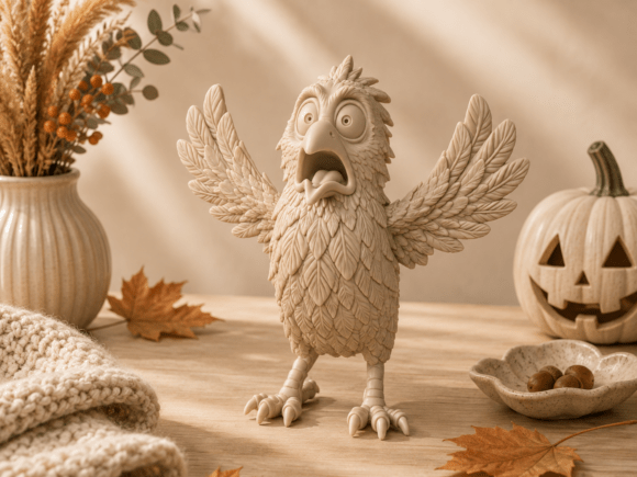 Startled Bat STL | Detailed Wrapped Figurine for 3D Printing - Image 2