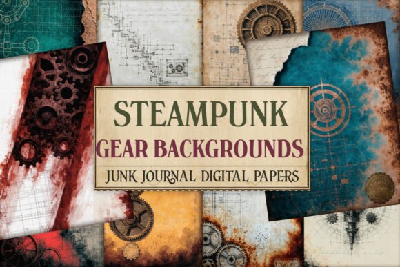 Steampunk Gear Junk Journal Pages