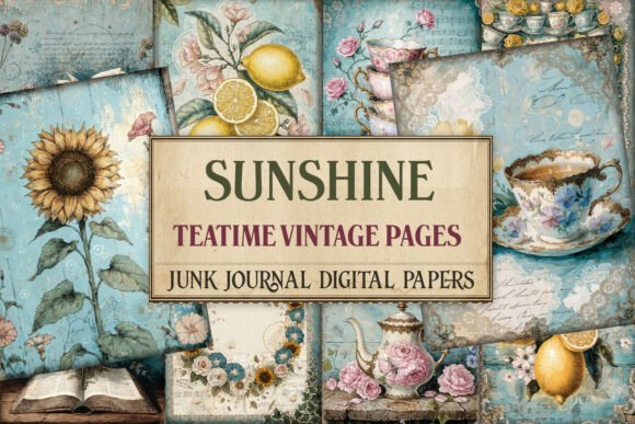 Sunshine Teatime Vintage Junk Journal