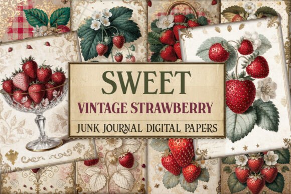 Sweet Vintage Strawberry Junk Journal