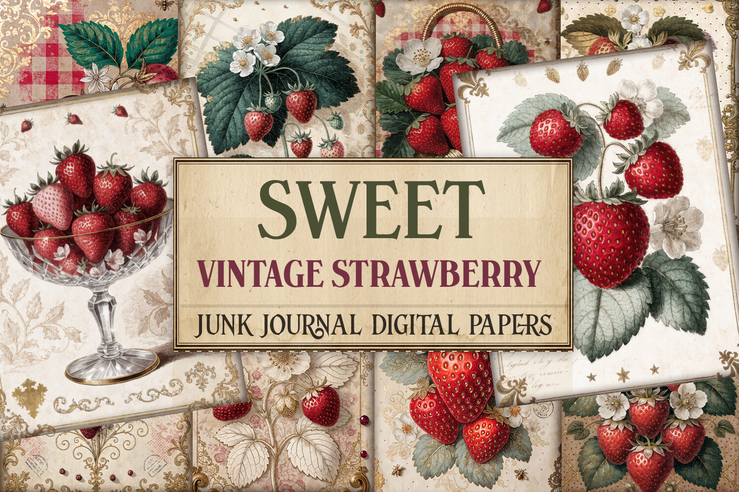 Sweet Vintage Strawberry Junk Journal