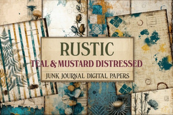 Teal Mustard Distressed Junk Journal