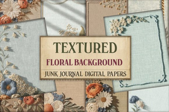Textured Floral Junk Journal Pages