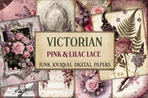 Victorian Pink Lilac Lace Junk Journal