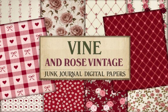 Vine and Rose Vintage Junk Journal Paper