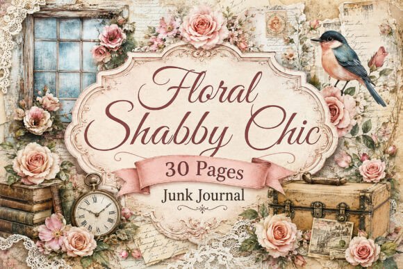 Vintage Rose Shabby Chic Junk Journal