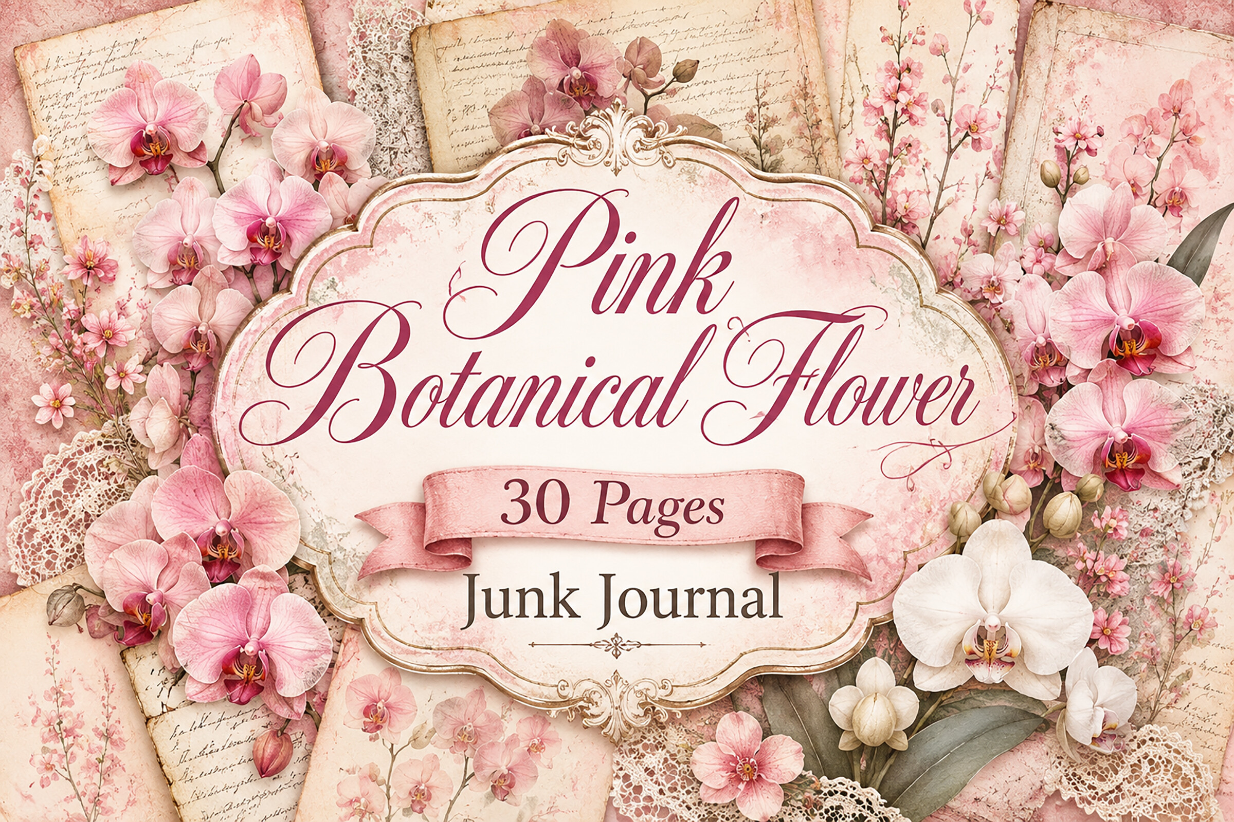 Watercolor Floral Junk Journal Papers