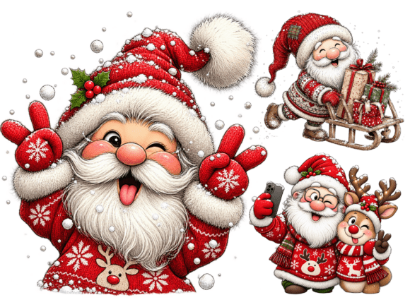 Whimsical Christmas Gnome Clipart Bundle