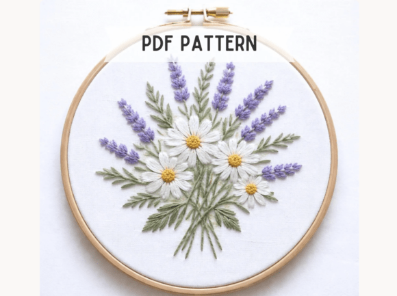 Wildflower Bouquet Embroidery Pattern