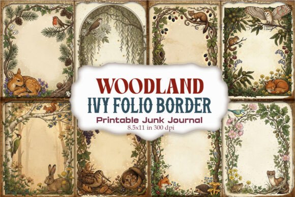 Woodland Ivy Folio Border Junk Journal
