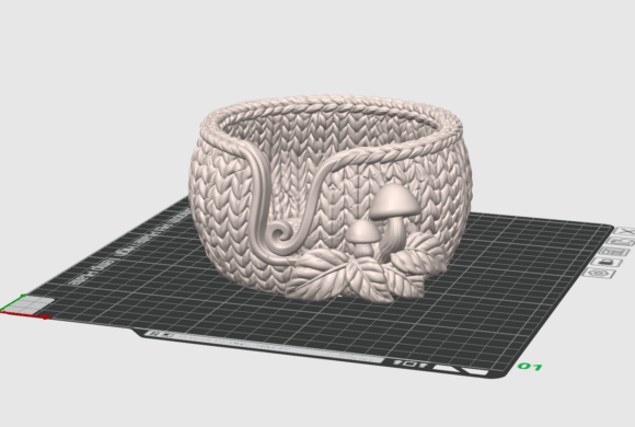 Knitted Mushroom Yarn Bowl STL | 3D Printed Fiber Organizer - Image 2