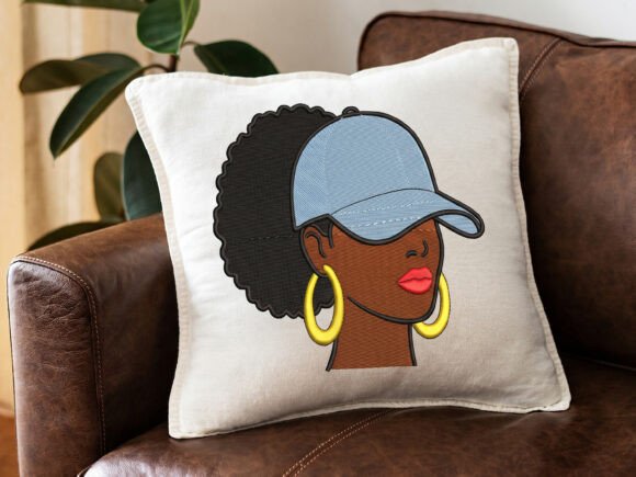 Afro Woman Embroidery Design, Afro Woman