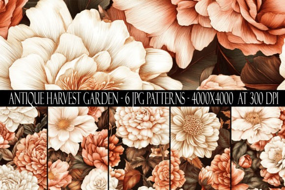 Antique Harvest Garden Seamless Patterns