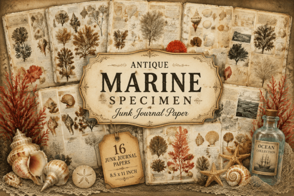 Antique Marine Specimen Junk Journal