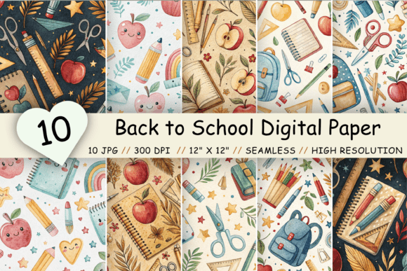 Back to School Digital Paper Pack