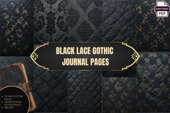 Black Lace Gothic Journal Pages