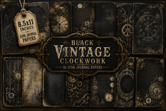 Black Vintage Junk Journal