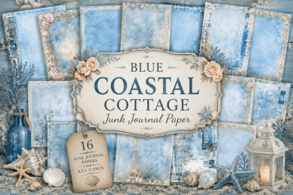 Blue Coastal Cottage Junk Journal